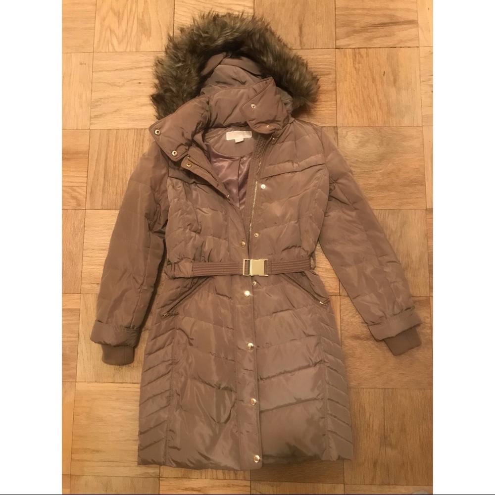 Michael Kors Womens Down Coat w/belt